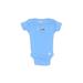 Gerber Short Sleeve Onesie: Blue Bottoms - Size Newborn