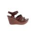 Kork-Ease Wedges: Brown Print Shoes - Women's Size 8 - Open Toe