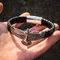 1PCS Fashion Eagle bracciale per uomo cinturino in pelle nera con chiusura magnetica per bracciale con ciondoli accessori da uomo regali