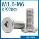 100 pz/lotto Ultra Sottile Super Piatto Wafer Testa Vite Bullone M1.6 M2 M2.5 M3 M4 M5 M6 M8 304 In Acciaio Inox Esagonale Esagonale CM Presa