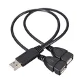 Hub USB 2.0 a 2 porte di alta qualità USB 2.0 maschio a 2 doppi USB femmina Jack Splitter Hub adattatore cavo di alimentazione per cavo portatile telefono PC