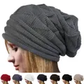 Unisex uomo donna maglia Baggy Beanie cappello invernale Oversize sci Slouchy Cap cranio inverno