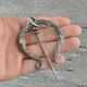 Forged Copper Alloy Fibula Pin Viking Medieval Nordic Brooch Vintage Closed Men's Personality Brooch