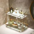 Nordic Desktop Cosmetic Storage Shelf Makeup Storage Rack Tray Luxury Anti-rust Holder Dressing