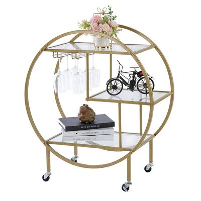 Vannoy Mobile Bar Cart Drink Cabinet - Sleek and Stylish Home & Food Accessories Display