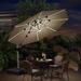 PURPLE LEAF 10 ft Double Top LED Round Patio Cantilever Umbrella with Base