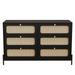 Modern Cannage Rattan Wood Closet 6-drawer Dresser