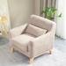 Livingroom Accent Chairs Single Sofa Chair w/ Wooden Legs and Pillows, Terry Fabric Recliners Lounge Sofa Chairs, khaki