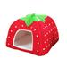 ABBA Cotton Sponge Puppy Cat Dog House Dome Tent Classic Cloth-Wrapper Shape Tent(Red)