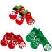 ABBA 4 Sets of Pet Dog Puppy Cat Non-Slip Cotton Socks with Christmas Pattern Size XL (Christmas Snow Man + Christmas Deer + Christmas Tree)