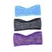 NUOLUX 3pcs Fleece Headband Ear Warmers Ear Muffs Sweat Absorbent Non-Slip Hair Band for Running Yoga (Grey Blue Purple for Each)