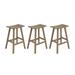 Costaelm 29 Poly Outdoor Patio Bar Stool (Set of 3) Weathered Wood