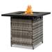 SEGMART 28 Outdoor Gas Fire Pit Table 50 000 BTU Propane Patio Heater with Lid and Lava Rocks Propane Fire Pit Table with Auto-Ignition for Garden Patio Backyard Picnic