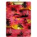 Dreamtimes Sunset Palm Trees Clipboards Standard A4 Letter Size Nursing Clipboard with Low Profile Metal Clip Decorative Clip Board for Office Supplies Silver