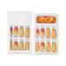 WOXINDA Nail Tips Clear Coffin Short Coffin Clear Nails Full Cover Yellow Press On Nails Line French False Nail Patch Nail Kit Glitter Sequins Nail Stickers False Nail Tips
