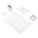 White Leather Desk Set - Desk Pad - Note Paper Holder - - Leather Coaster -Desk Accessories-Desk Organizer - Office Desk Accessories - Desktop Storage White (5)