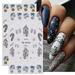 wirlsweal 1 Sheet Christmas Nail Art Sticker Fine Workmanship Snowflake Bow Pattern Nail Art Decoration for Holiday Festival
