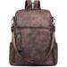 FADEON Laptop Backpack Purse for Women Large Designer PU Leather Laptop Bag Ladies Computer Shoulder Bags