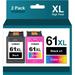 61XL Ink Cartridge Combo Pack Replacement for HP 61 Ink High Yield Use with Envy 4500 4501 4502 5530 Officejet 4630