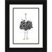 Solti Balazs 24x32 Black Ornate Wood Framed with Double Matting Museum Art Print Titled - Floral Ostrich