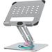 PETIMETI Foldable Swivel Tablet Stand Portable Tablet Holder with 360Â° Rotating Base Aluminum Ergono Adjustable