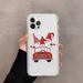 Christmas Cartoon New Year Gift Phone Case For iPhone 14 13 12 11 Pro Max Mini X Xs XR 6 7 8 Plus SE 2020 Transparent Case