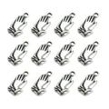 5 Packs of 50PCS Delicate DIY Zen Gesture Pendant Creative DIY Pray Pendant Alloy Jewelry Pendant Charms Handmade Metal Jewelry Accessory for Bracelet Necklace Jewelry Making (Silver)
