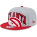 Men's New Era Gray/Red Atlanta Hawks Tip-Off Two-Tone 9FIFTY Snapback Hat