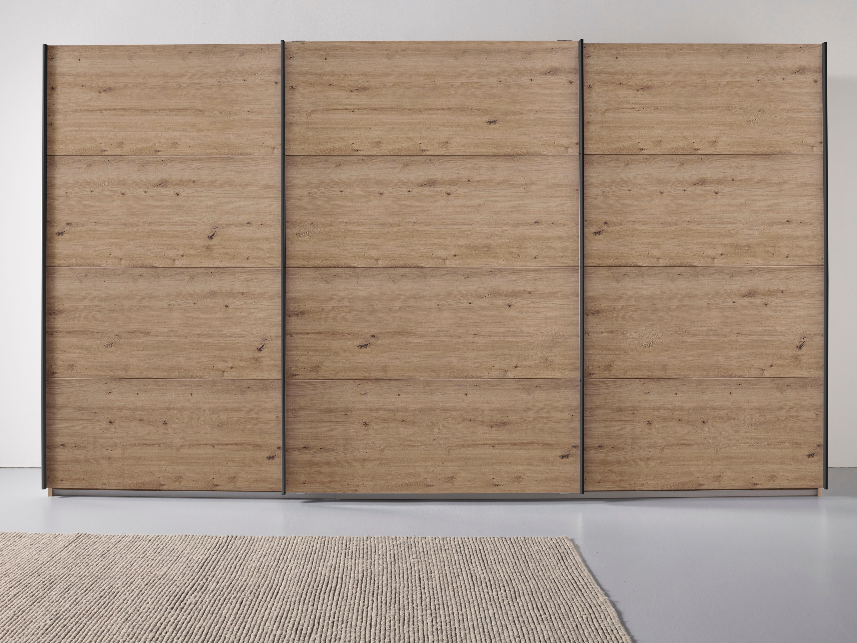 Schwebetürenschrank RAUCH "Kleiderschrank Schrank Garderobe Wäscheschrank Ankleide OTELI", braun (eiche artisan), B:360cm H:229cm T:68cm, Holzwerkstoff, Schränke, in verschiedenen Dekor- und Hochglanzfarben Image