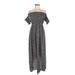 Shein Casual Dress - Midi Off The Shoulder Short sleeves: Black Dresses - Women's Size Medium