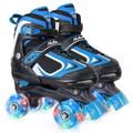 Nattork Kids Roller Skates for Boys Girls, 4 Sizes Adjustable Roller Skates with All Light up Wheels, Full Protection for Children's Indoor Outdoor (Blue, Large(4-7))