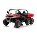 OutdoorToys 12V Electric 6-Wheel Ride On Tipper Truck with 4WD and Parental Remote Control (Red) | OutdoorToys | Rear Tipper, Shovel, Large Seat, Music Player, Suspension, Lights, Safety Belt