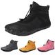 Ladies Ankle Boots Wide Fit UK Size Women Waterproof Cotton Shoes Low Heel Snow Booties Lace Up Sneakers For Walking Hiking (001 Black, Adult, Women, 8, Numeric, UK Footwear Size System, Wide)