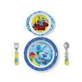 NUK Blue's Clues Kids Dinnerware Bundle | Includes Baby Spoon, Fork, Plate and Bowl for Toddlers 12+ Months