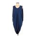 BCBGMAXAZRIA Casual Dress - Shift Scoop Neck Sleeveless: Blue Print Dresses - Women's Size X-Small