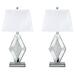 Signature Design by Ashley Prunella Crystal/Glass Table Lamp Glass/Fabric/Crystal in White | 30 H x 15.5 W x 11.5 D in | Wayfair PKG010536