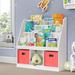 Isabelle & Max™ Edom Bookrack w/ Three Cubbies & 2 Bins Wood in Red | Wayfair DD8D79CC9C6A4213B112B4BAD57A8DEB