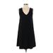 Love, Hanna Casual Dress - Mini V-Neck Sleeveless: Black Solid Dresses - Women's Size Small