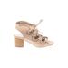 BP. Mule/Clog: Slide Chunky Heel Boho Chic Ivory Solid Shoes - Women's Size 9 1/2 - Open Toe