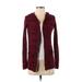 Arizona Jean Company Cardigan Sweater: Burgundy Sweaters & Sweatshirts - Women's Size Small