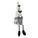 The Holiday Aisle® 23" Fabric Sitting Gnome w/ Bat Hat & Striped Socks Table Décor in Black/Gray/White | 23.5 H x 5.25 W x 5.5 D in | Wayfair