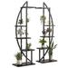 Latitude Run® Kayah Plant Stand - Set of 2 Wood/Metal/Manufactured Wood in Black/Brown | 63 H x 19.7 W x 11.8 D in | Wayfair