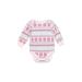 Carter's Long Sleeve Onesie: Pink Bottoms - Size 6 Month