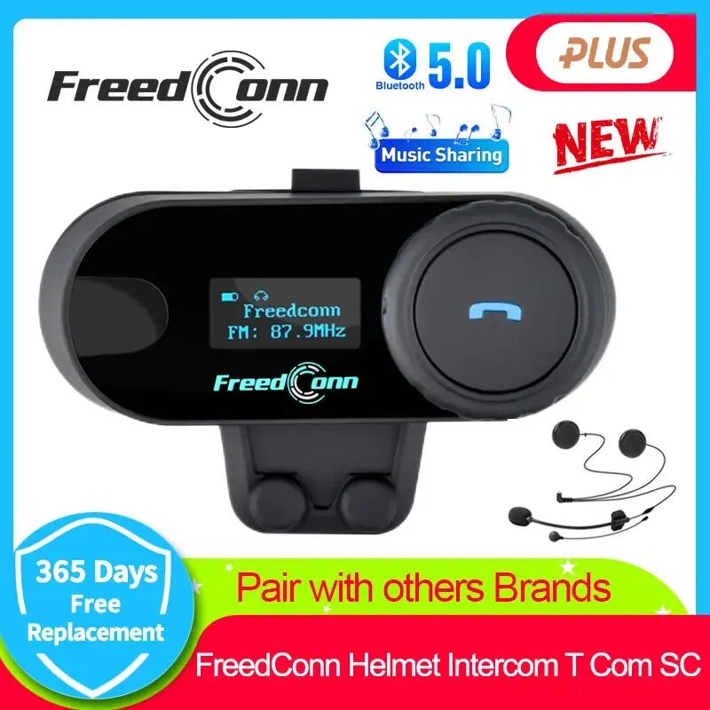 Freedconn T Com SC Bluetooth moto interfono casco cuffie comunicazione Wireless Interphone BT 5.0 musica condividi 10 Riders