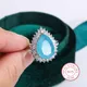 Kreative Paraiba Blume Saphir voller Diamant Paar Ring für Frauen Zirkon Valentinstag Geschenk