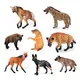 Realistische plastische Tierwelt Hyäne Mähne Wolf afrikanische Wildhund Spielzeug handgemalte