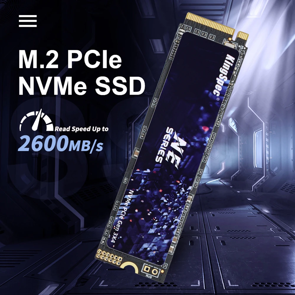 KingSpec M.2 SSD M2 128GB PCIe SSD 256GB Festplatte 512GB NVMe PCIE 2280 Solid-State-Laufwerk für Laptop Desktop Interne SSD Image