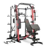 Marcy SM-4033 Smith Machine Cage Multi Purpose Home Gym Training System, Red - 300