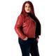 URBAN 5884 Plus Size MIKA Damen Lederjacke, Herbstjacke aus weichem und strapazierfähigem echtem Lammfell, Damenjacke im Biker-Stil für die kurvige Figur, Rot, 48