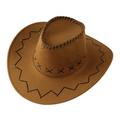 Gyratedream Cowboy Hat Western Style Cowboy Hat for Women Wide Brim Suede Cowboy Hats Rancher Hat Decorations Holiday Gift